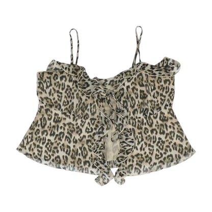 American Eagle Beige Animal Print Blouse – Image 1