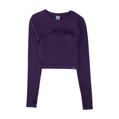 Purple Crewneck Knit Top