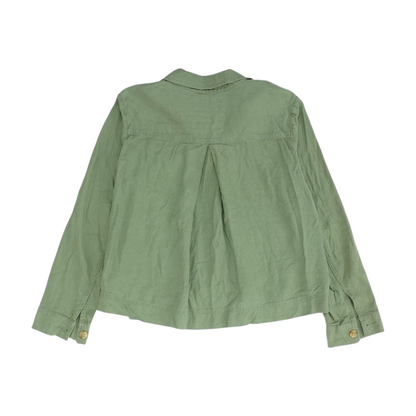 Green Solid Button Down Jacket