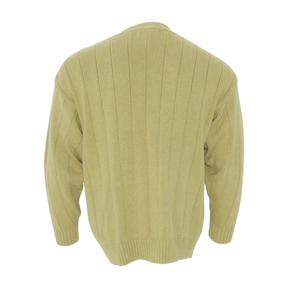 Green Solid Cardigan Sweater