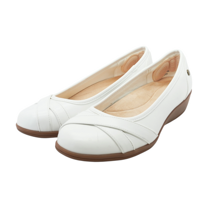White Slip-On Flats