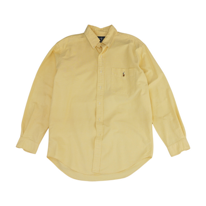 Yellow Solid Long Sleeve Button Down