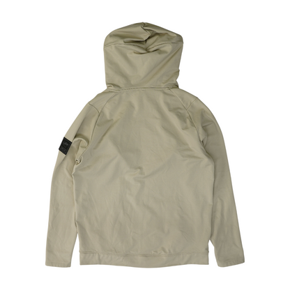 Beige Solid Hoodie Pullover