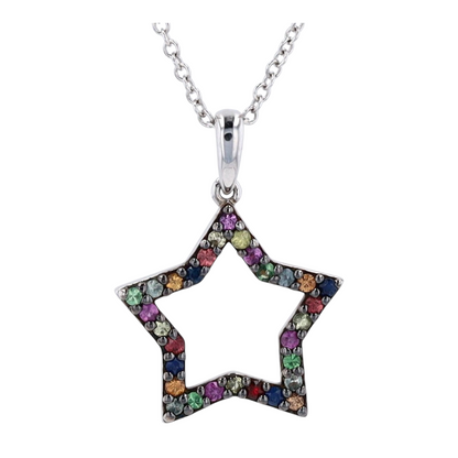 1/3 ctw Sterling Silver Sapphire Pendant Necklace