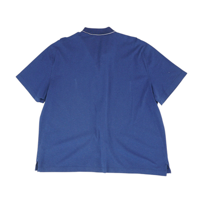Navy Solid Short Sleeve Button Down