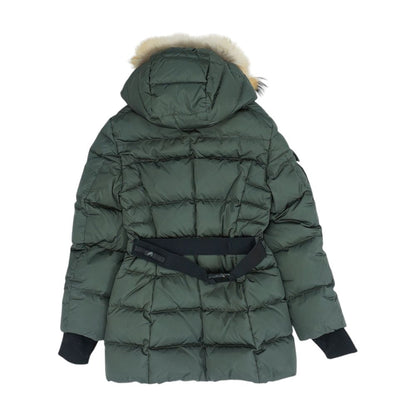 Green Solid Puffer Jacket