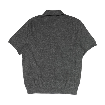 Gray Solid Short Sleeve Polo