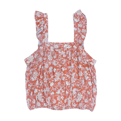 Orange Floral Blouse