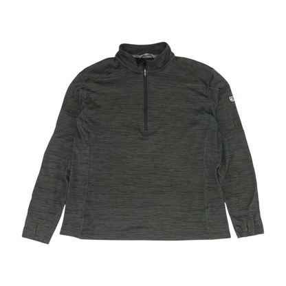 Gray Solid 1/4 Zip Pullover