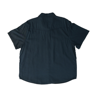 Navy Solid Short Sleeve Button Down