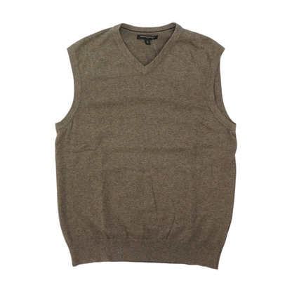 Brown Solid Vest Sweater
