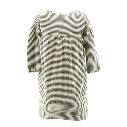 Gray Striped Midi Dress