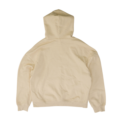 Beige Solid Hoodie Pullover