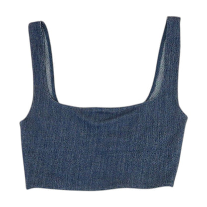Navy Cropped Blouse