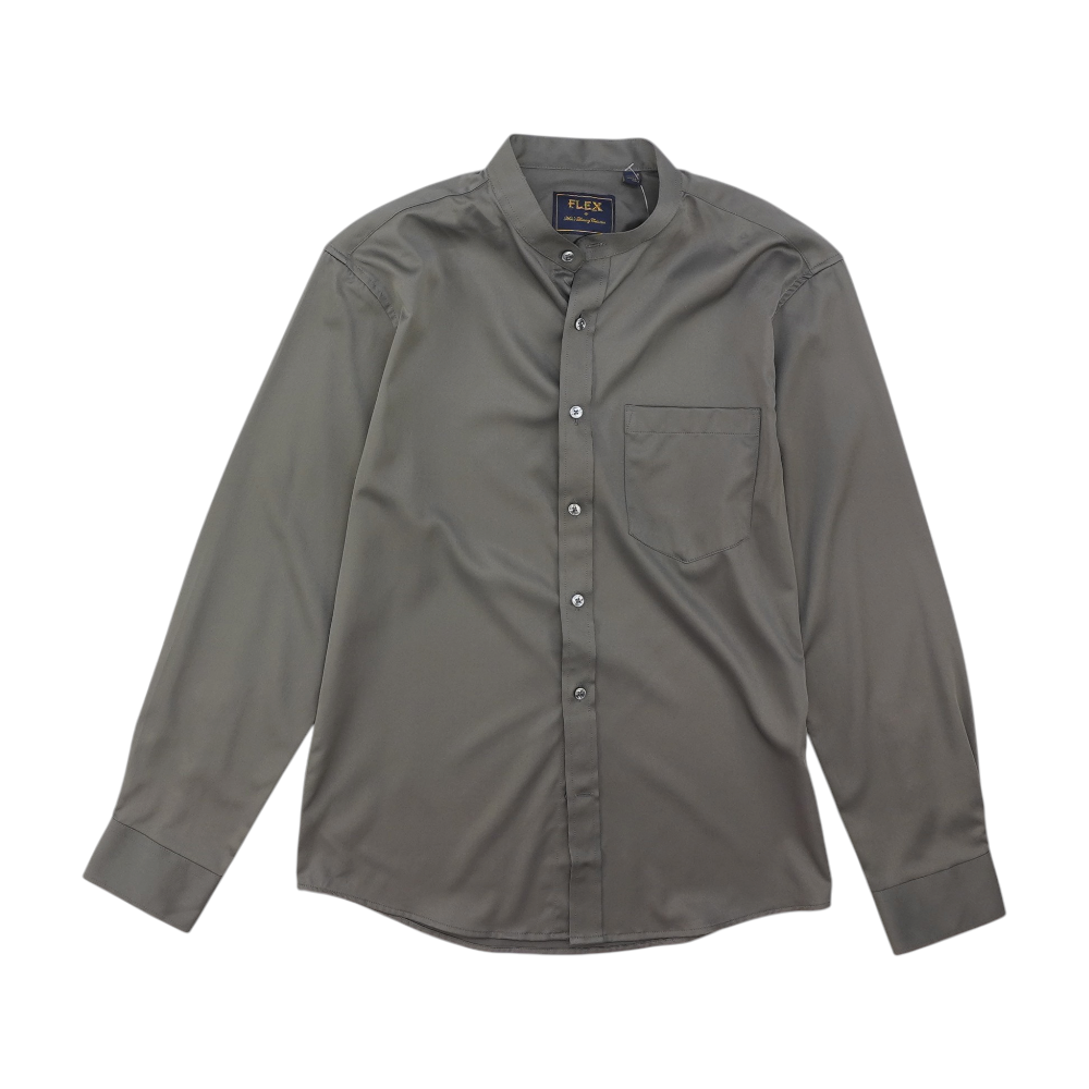Charcoal Solid Long Sleeve Button Down