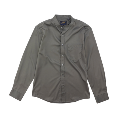 Charcoal Solid Long Sleeve Button Down