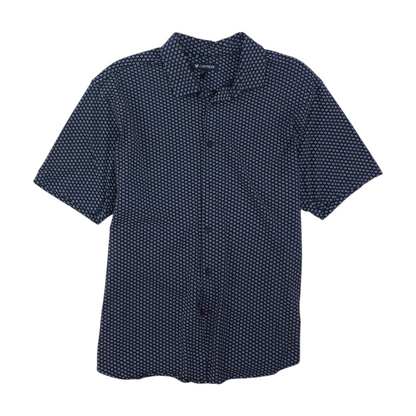 Navy Floral Short Sleeve Button Down