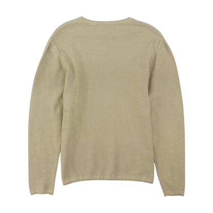 Beige Solid Pullover Sweater