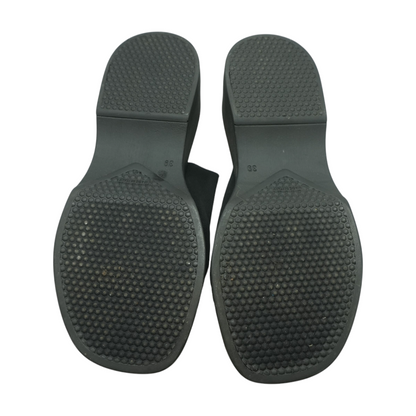 Black Wedged Sandals