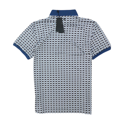 White Abstract Short Sleeve Polo