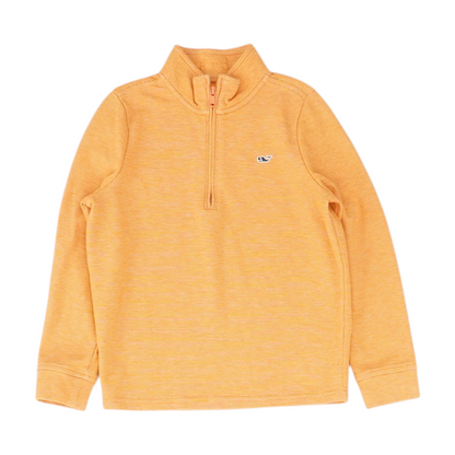 Orange Striped 1/4 Zip Pullover