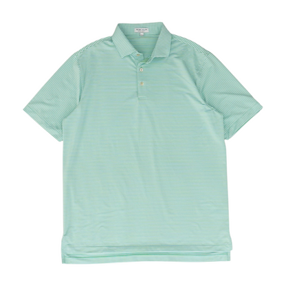 Green Striped Short Sleeve Polo