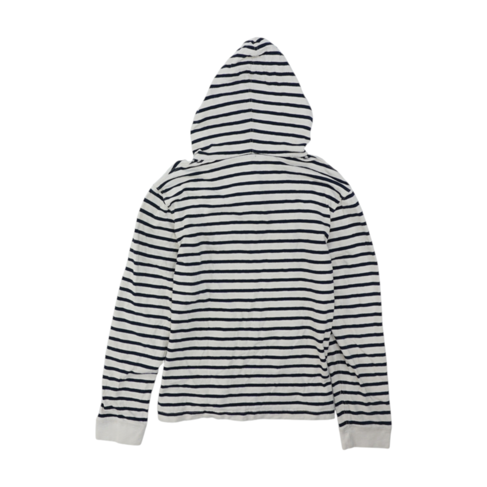 Beige Striped Henley T-Shirt