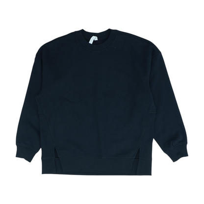 Black Solid Sweatshirt Pullover