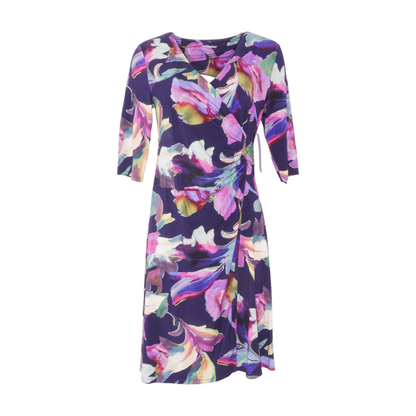 Navy Petite Floral Midi Dress