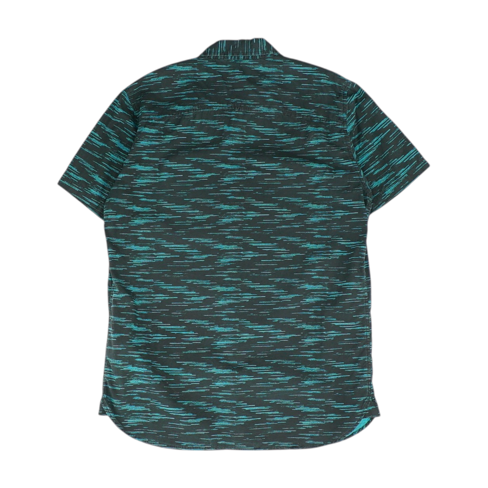 Black Abstract Short Sleeve Button Down