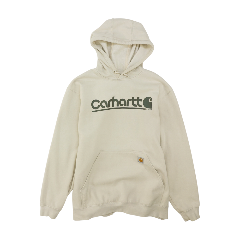 Cream Solid Hoodie Pullover
