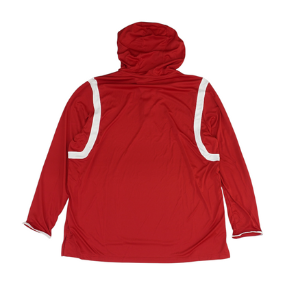 Red Color Block Hoodie Pullover