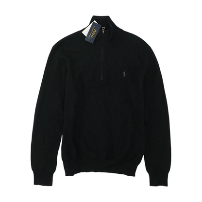 Black Solid 1/4 Zip Pullover