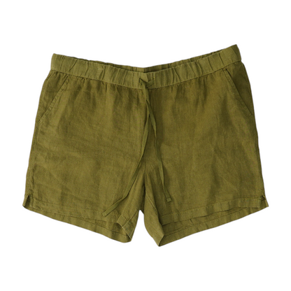 Green Solid Knit Shorts