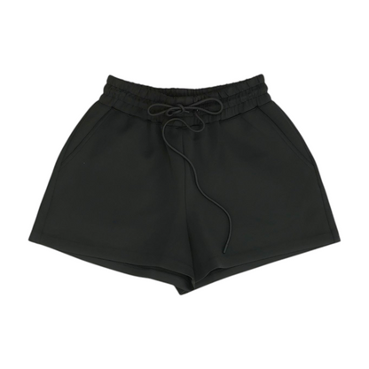 Black Solid Active Shorts