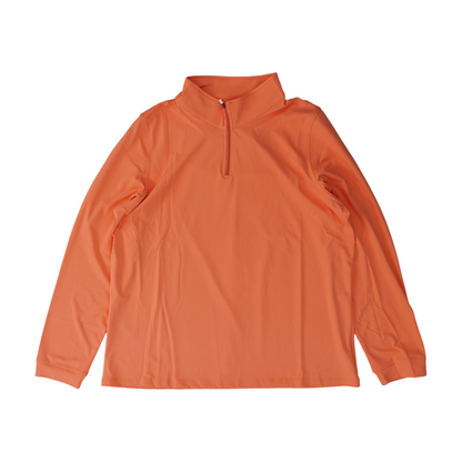 Coral Solid 1/4 Zip Pullover