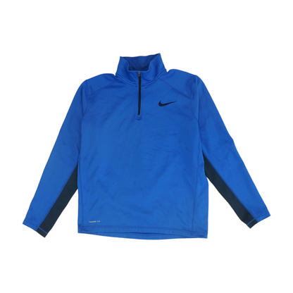 Blue Solid 1/4 Zip Pullover
