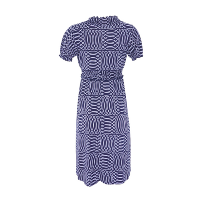 Navy Abstract Midi Dress
