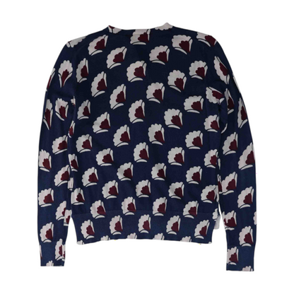 Navy Abstract Cardigan Sweater