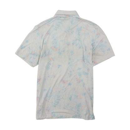White Tie-Dye Short Sleeve Polo