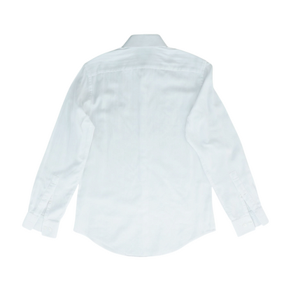 White Solid Long Sleeve Button Down