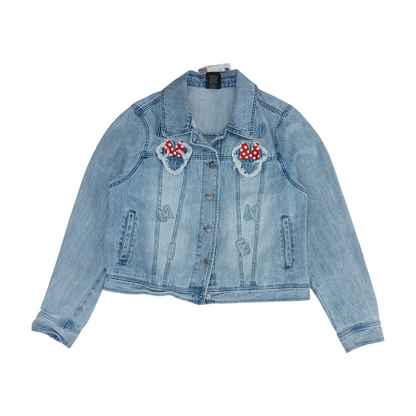 Blue Solid Denim Jacket