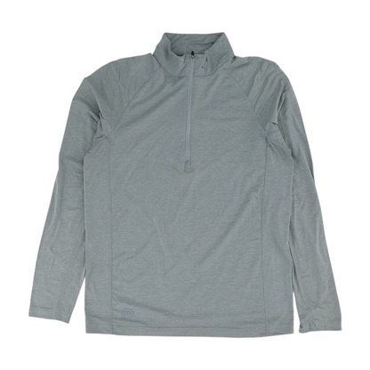 Gray Solid 1/4 Zip Pullover