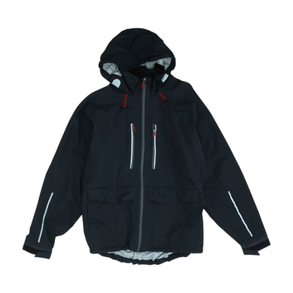 Black Solid Rain Jacket