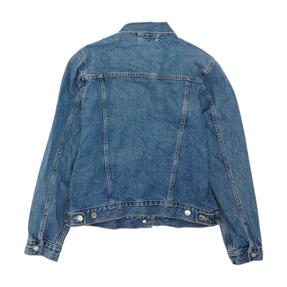 Blue Solid Denim Jacket