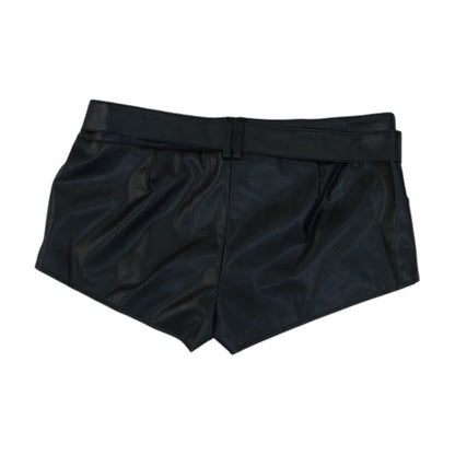 Black Faux Leather Shorts