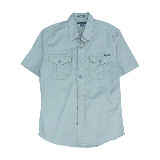 Gray Solid Outdoor Button Down