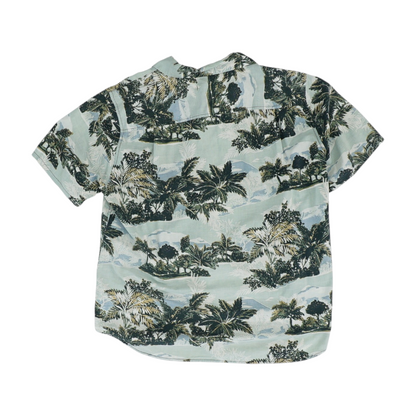 Green Tropical Short Sleeve Button Down