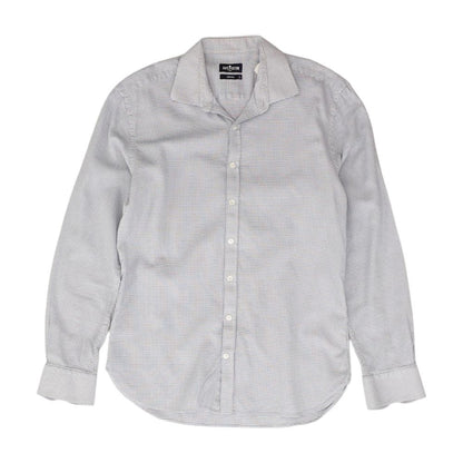 Blue Geometric Long Sleeve Button Down