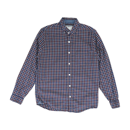 Maroon Check Long Sleeve Button Down
